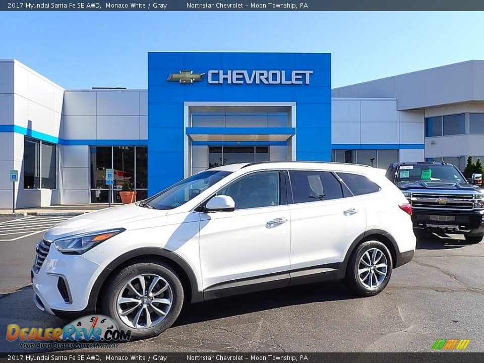 2017 Hyundai Santa Fe SE AWD Monaco White / Gray Photo #1