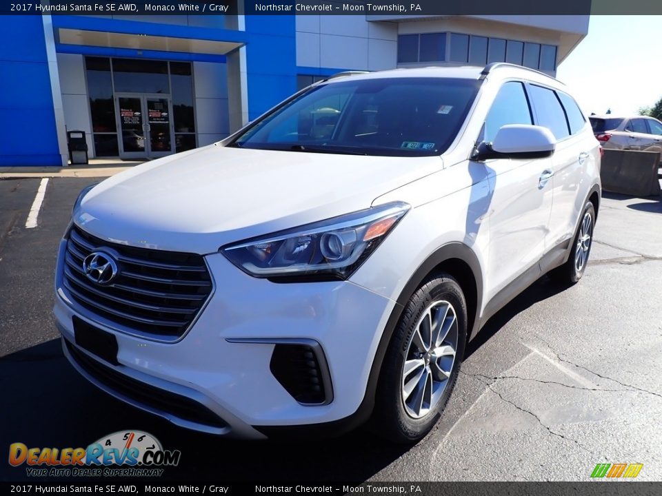 2017 Hyundai Santa Fe SE AWD Monaco White / Gray Photo #2