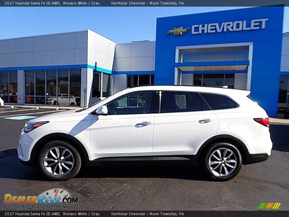 2017 Hyundai Santa Fe SE AWD Monaco White / Gray Photo #3