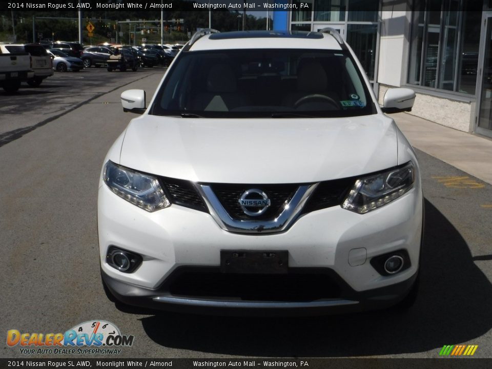 2014 Nissan Rogue SL AWD Moonlight White / Almond Photo #4