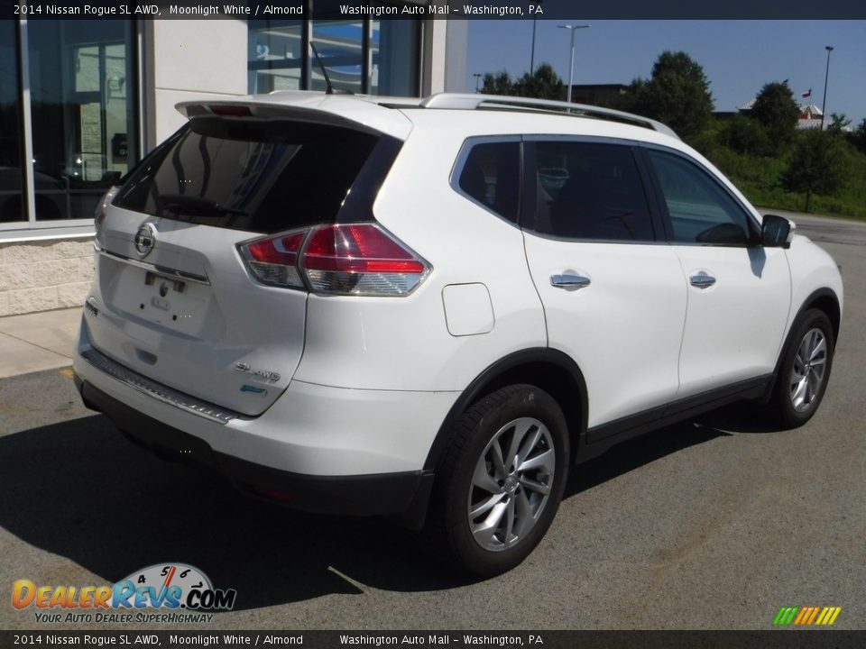 2014 Nissan Rogue SL AWD Moonlight White / Almond Photo #7