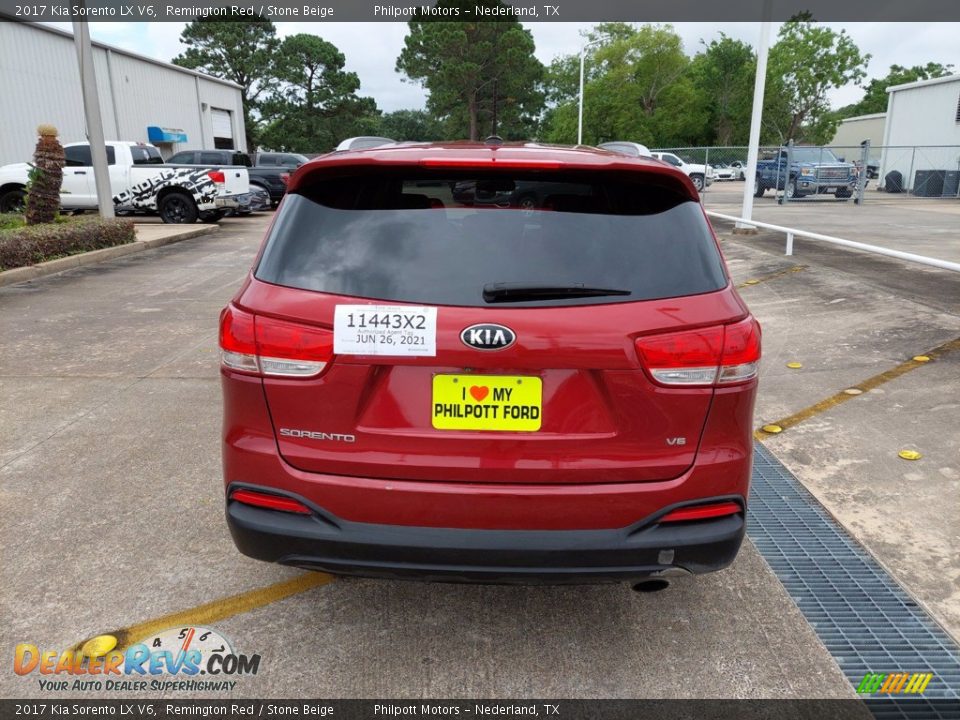 2017 Kia Sorento LX V6 Remington Red / Stone Beige Photo #6