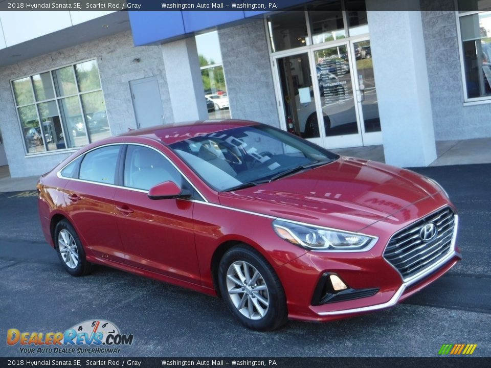 2018 Hyundai Sonata SE Scarlet Red / Gray Photo #1