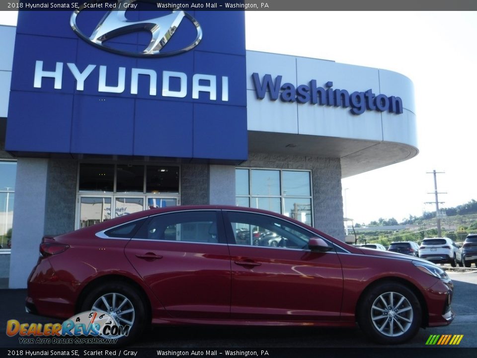 2018 Hyundai Sonata SE Scarlet Red / Gray Photo #2