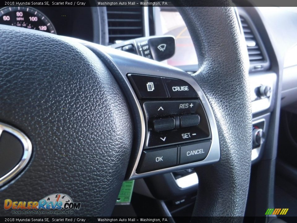 2018 Hyundai Sonata SE Scarlet Red / Gray Photo #21