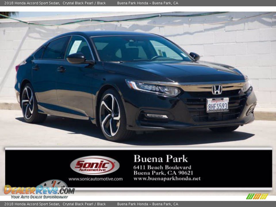 2018 Honda Accord Sport Sedan Crystal Black Pearl / Black Photo #1