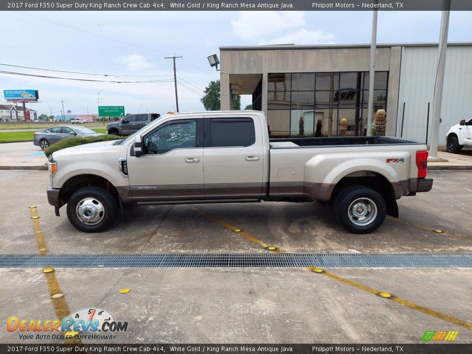 2017 Ford F350 Super Duty King Ranch Crew Cab 4x4 White Gold / King Ranch Mesa Antique Java Photo #4