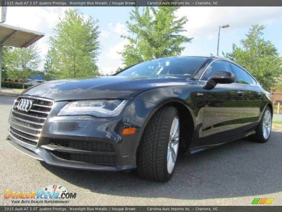 2015 Audi A7 3.0T quattro Prestige Moonlight Blue Metallic / Nougat Brown Photo #6