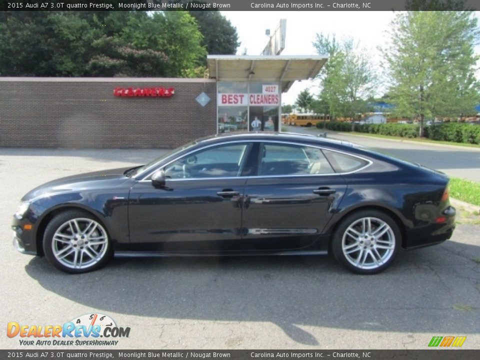 2015 Audi A7 3.0T quattro Prestige Moonlight Blue Metallic / Nougat Brown Photo #7