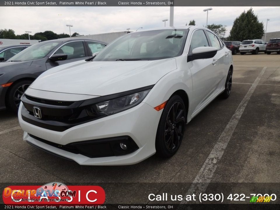 2021 Honda Civic Sport Sedan Platinum White Pearl / Black Photo #1