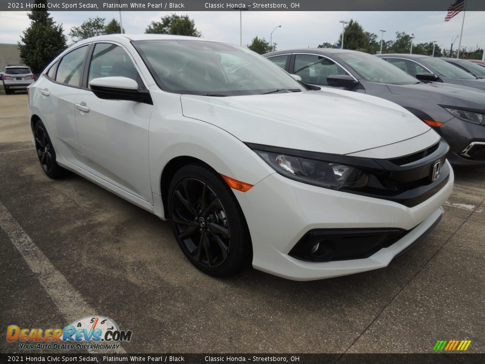 2021 Honda Civic Sport Sedan Platinum White Pearl / Black Photo #3