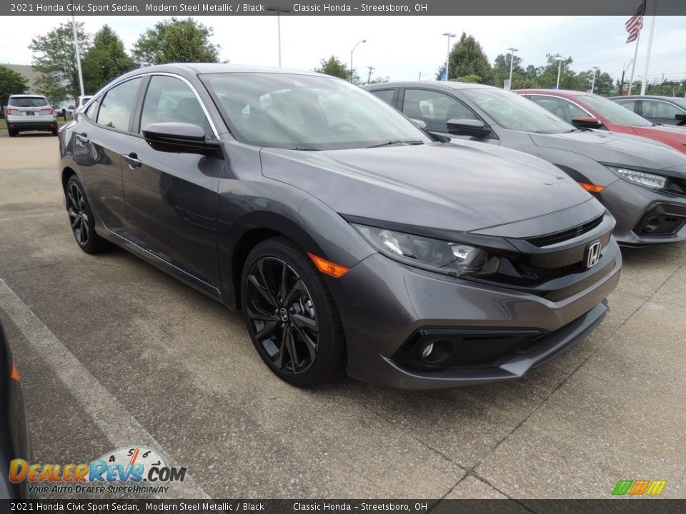 2021 Honda Civic Sport Sedan Modern Steel Metallic / Black Photo #3