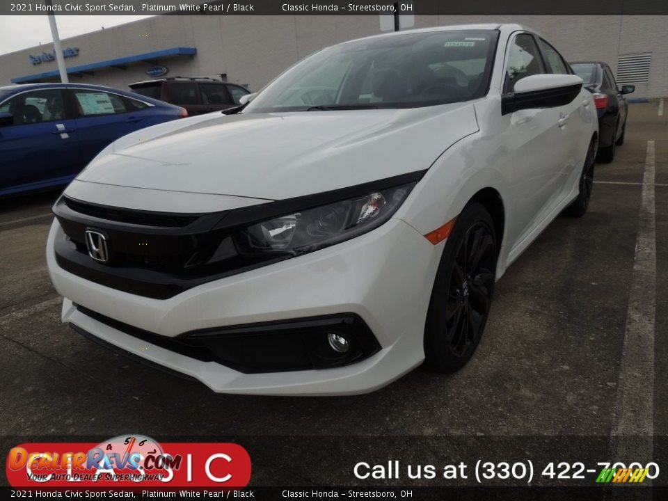 2021 Honda Civic Sport Sedan Platinum White Pearl / Black Photo #1