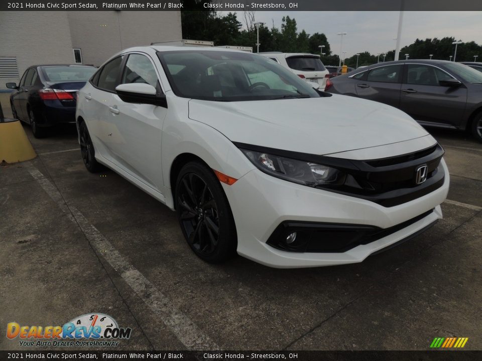 2021 Honda Civic Sport Sedan Platinum White Pearl / Black Photo #3