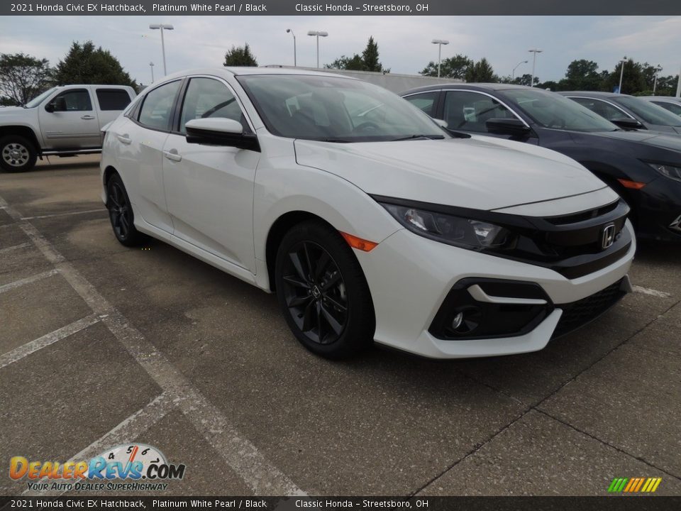 2021 Honda Civic EX Hatchback Platinum White Pearl / Black Photo #3