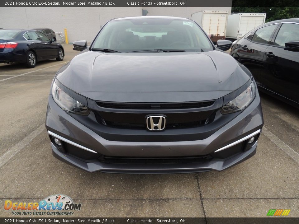 2021 Honda Civic EX-L Sedan Modern Steel Metallic / Black Photo #2