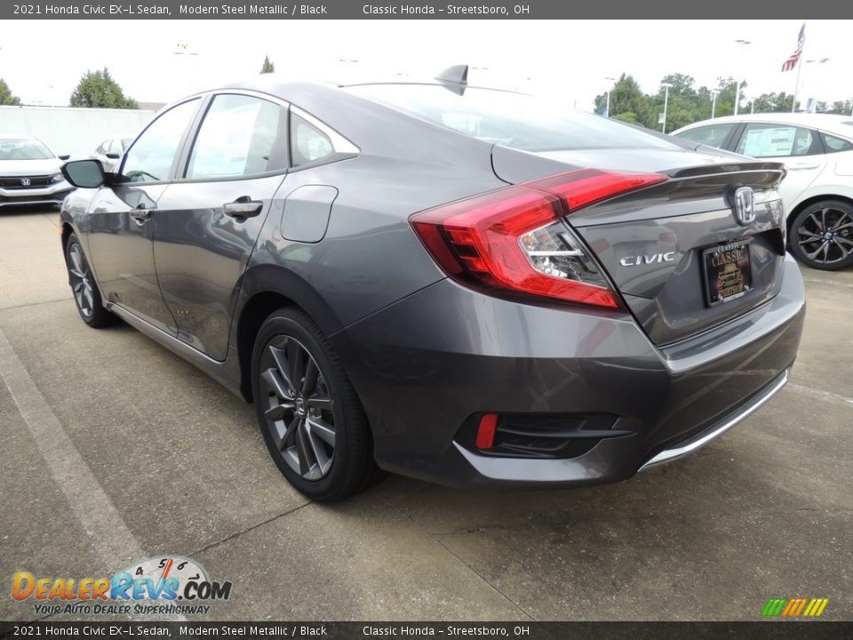 2021 Honda Civic EX-L Sedan Modern Steel Metallic / Black Photo #5