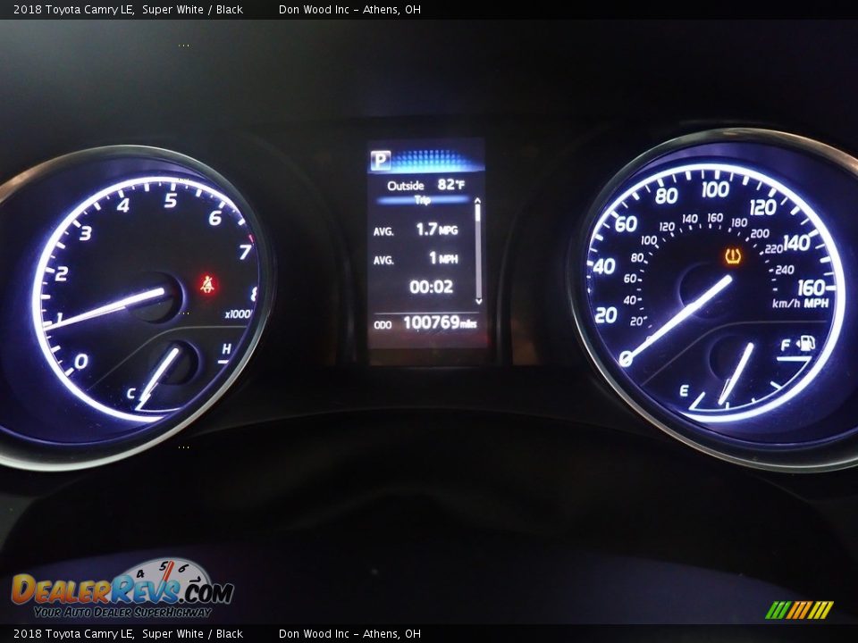 2018 Toyota Camry LE Super White / Black Photo #28