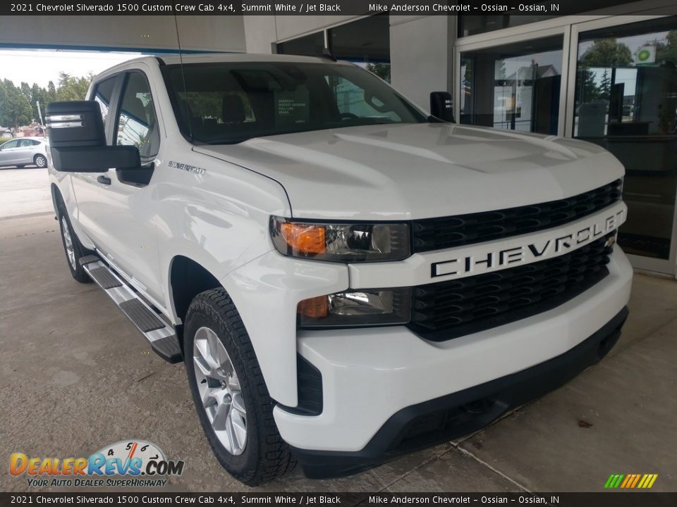 2021 Chevrolet Silverado 1500 Custom Crew Cab 4x4 Summit White / Jet Black Photo #2