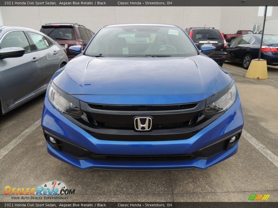 2021 Honda Civic Sport Sedan Aegean Blue Metallic / Black Photo #2