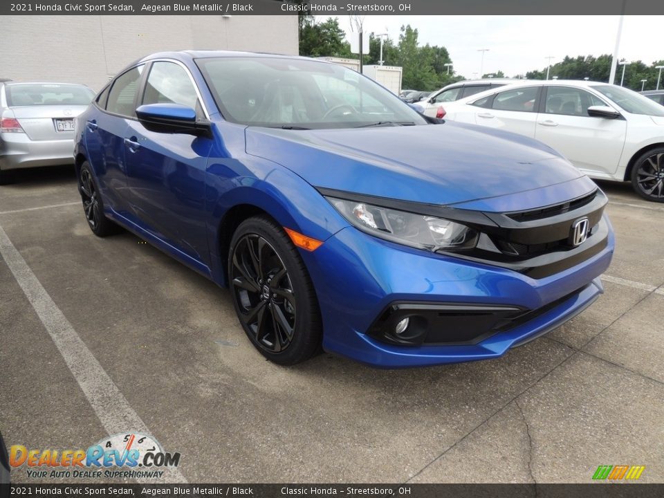 2021 Honda Civic Sport Sedan Aegean Blue Metallic / Black Photo #3