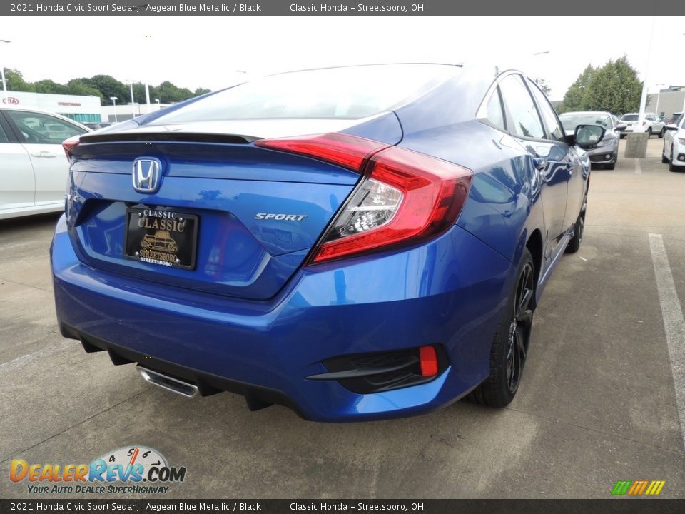 2021 Honda Civic Sport Sedan Aegean Blue Metallic / Black Photo #4