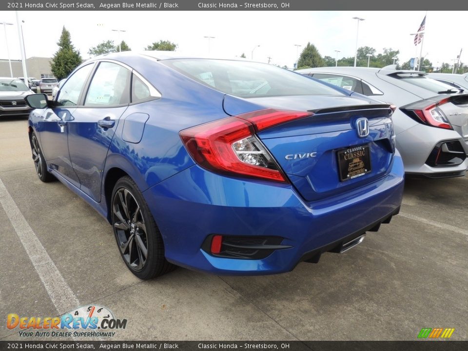 2021 Honda Civic Sport Sedan Aegean Blue Metallic / Black Photo #5