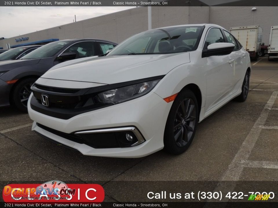 2021 Honda Civic EX Sedan Platinum White Pearl / Black Photo #1