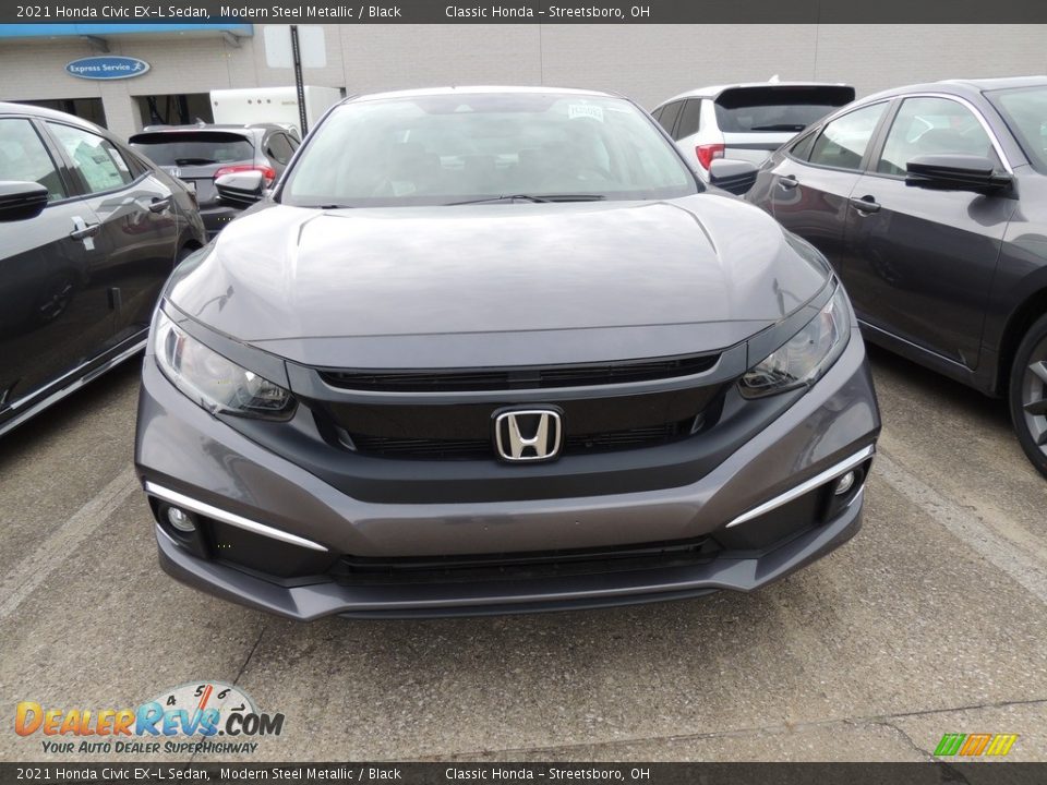 2021 Honda Civic EX-L Sedan Modern Steel Metallic / Black Photo #2