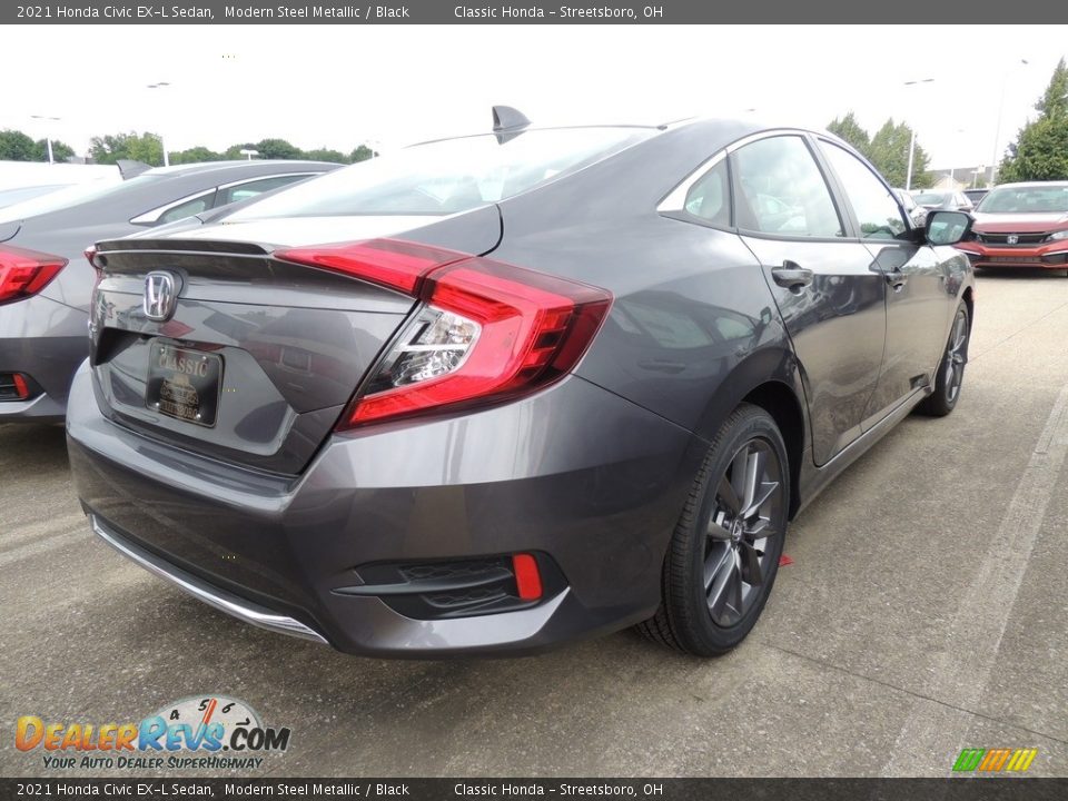 2021 Honda Civic EX-L Sedan Modern Steel Metallic / Black Photo #4