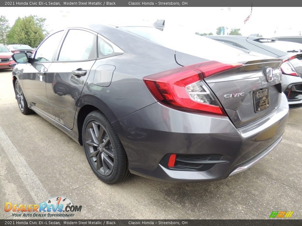 2021 Honda Civic EX-L Sedan Modern Steel Metallic / Black Photo #5