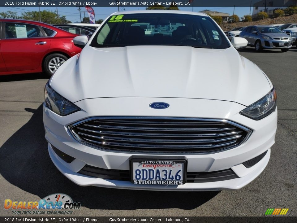 2018 Ford Fusion Hybrid SE Oxford White / Ebony Photo #2