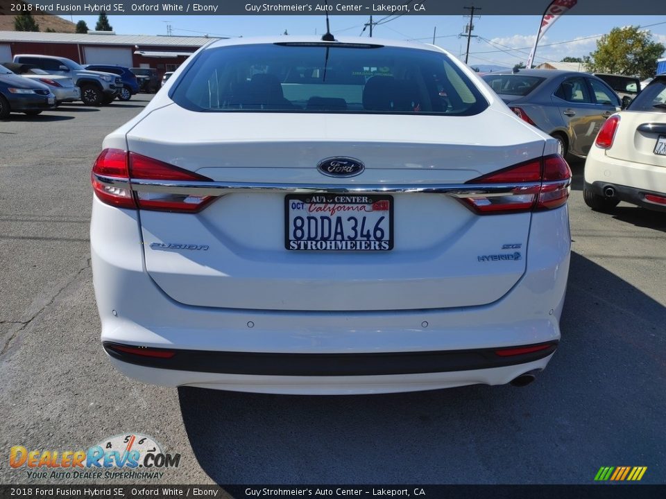 2018 Ford Fusion Hybrid SE Oxford White / Ebony Photo #5