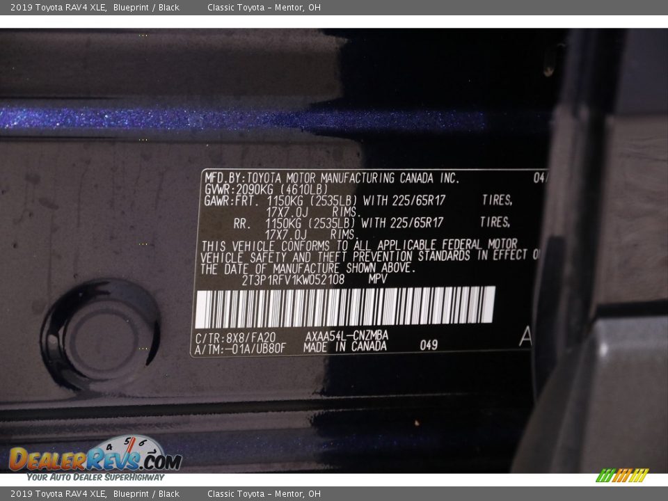 2019 Toyota RAV4 XLE Blueprint / Black Photo #19