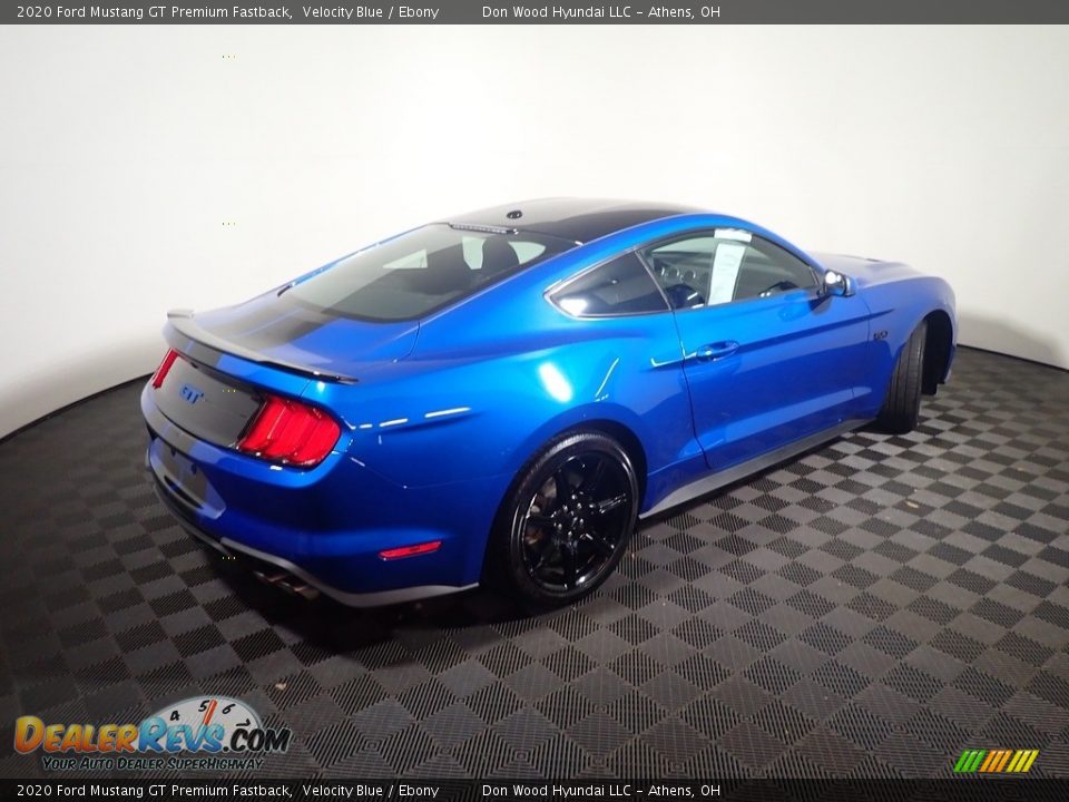 2020 Ford Mustang GT Premium Fastback Velocity Blue / Ebony Photo #18