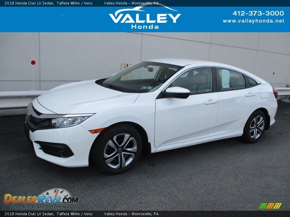 2018 Honda Civic LX Sedan Taffeta White / Ivory Photo #1