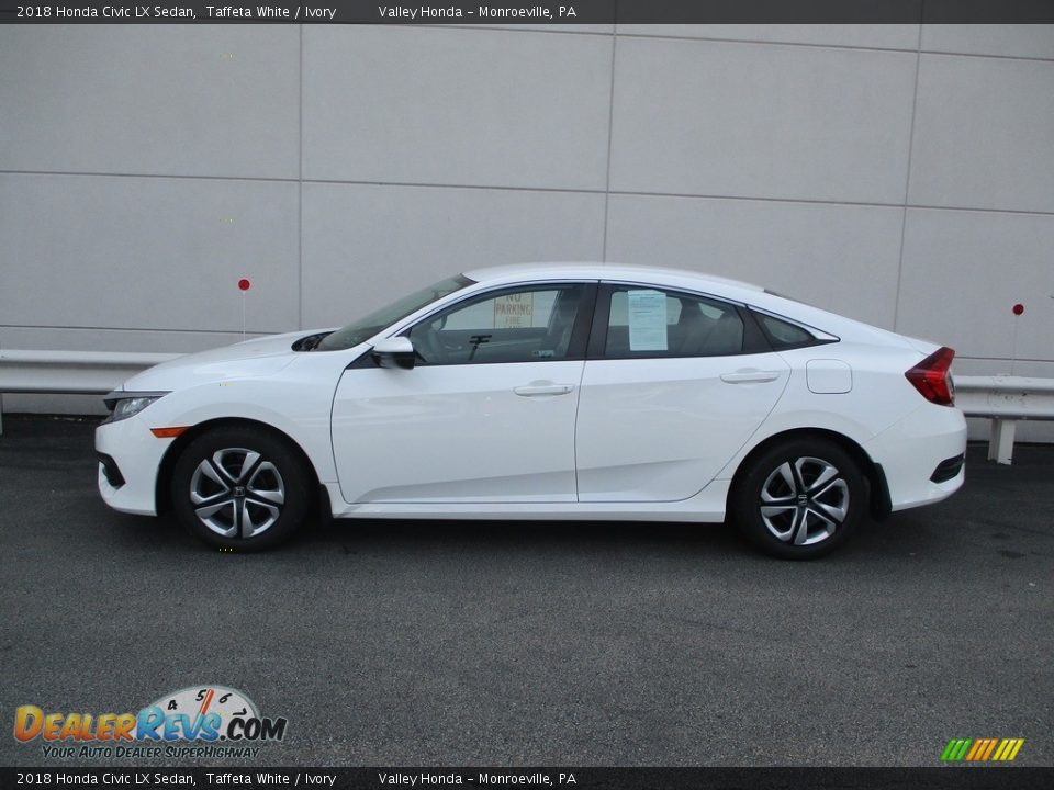 2018 Honda Civic LX Sedan Taffeta White / Ivory Photo #2