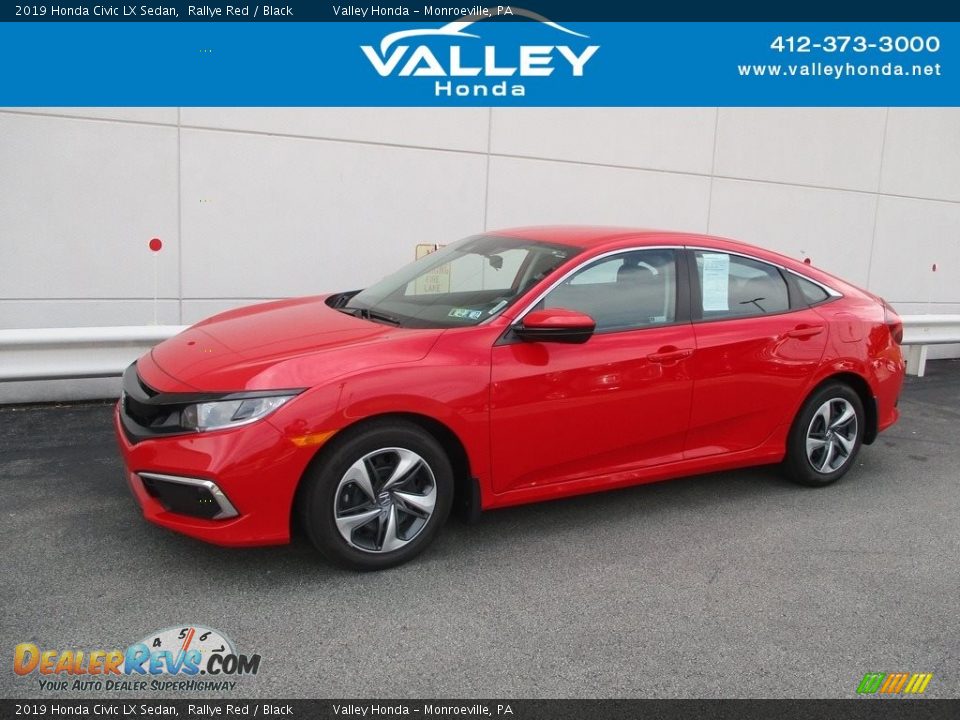 2019 Honda Civic LX Sedan Rallye Red / Black Photo #1