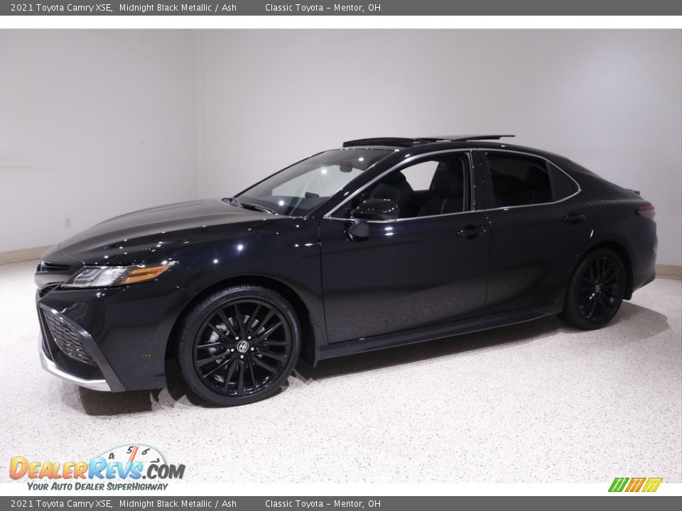 2021 Toyota Camry XSE Midnight Black Metallic / Ash Photo #3