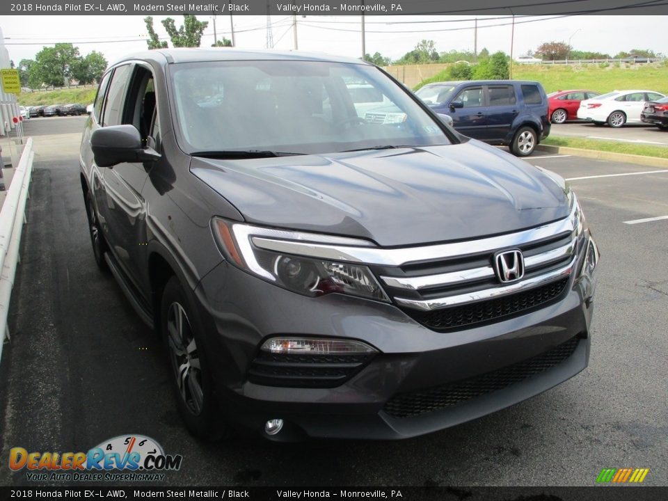 2018 Honda Pilot EX-L AWD Modern Steel Metallic / Black Photo #7