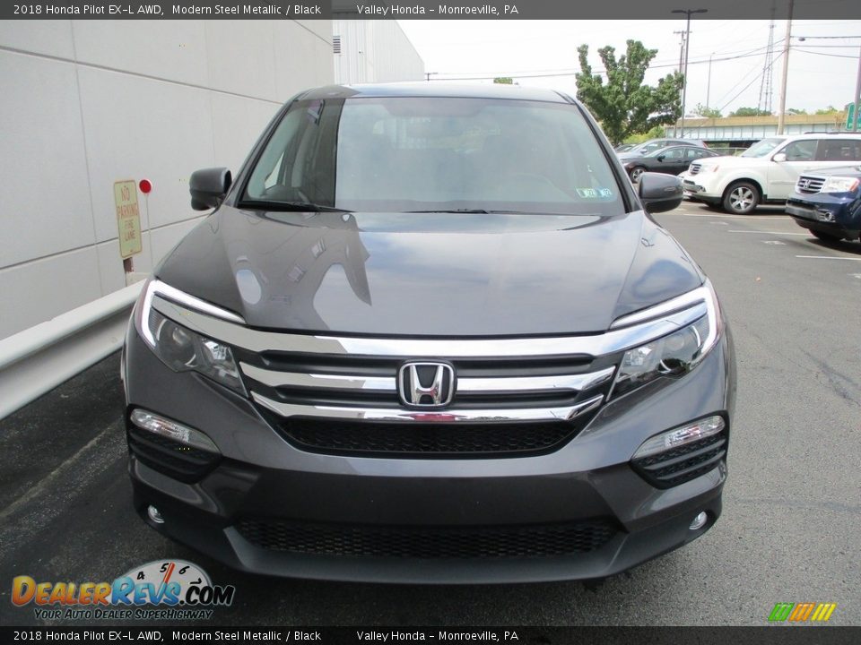 2018 Honda Pilot EX-L AWD Modern Steel Metallic / Black Photo #8