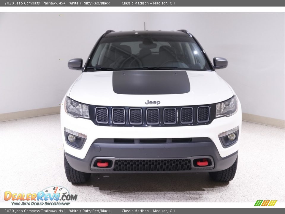 2020 Jeep Compass Trailhawk 4x4 White / Ruby Red/Black Photo #2