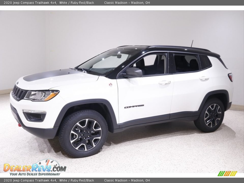 2020 Jeep Compass Trailhawk 4x4 White / Ruby Red/Black Photo #3