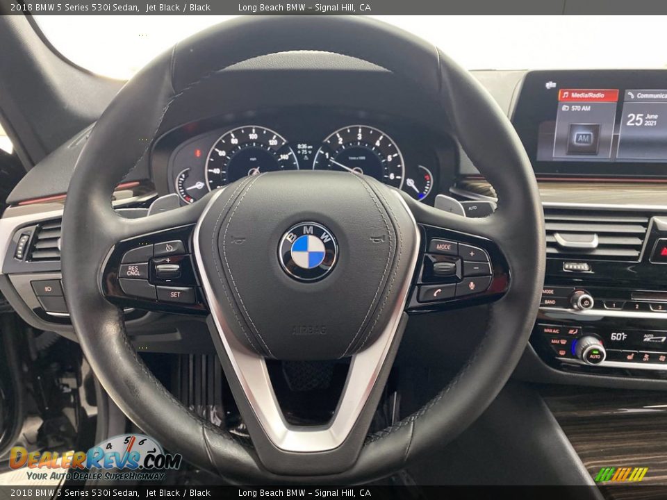 2018 BMW 5 Series 530i Sedan Jet Black / Black Photo #18