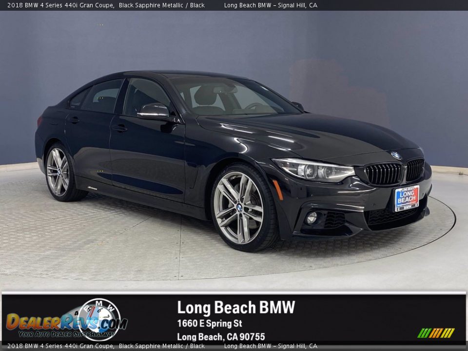 2018 BMW 4 Series 440i Gran Coupe Black Sapphire Metallic / Black Photo #1