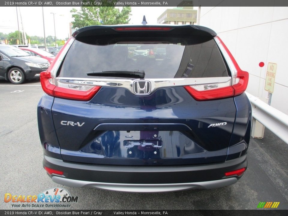 2019 Honda CR-V EX AWD Obsidian Blue Pearl / Gray Photo #4
