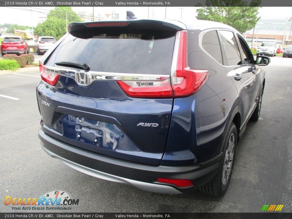 2019 Honda CR-V EX AWD Obsidian Blue Pearl / Gray Photo #5