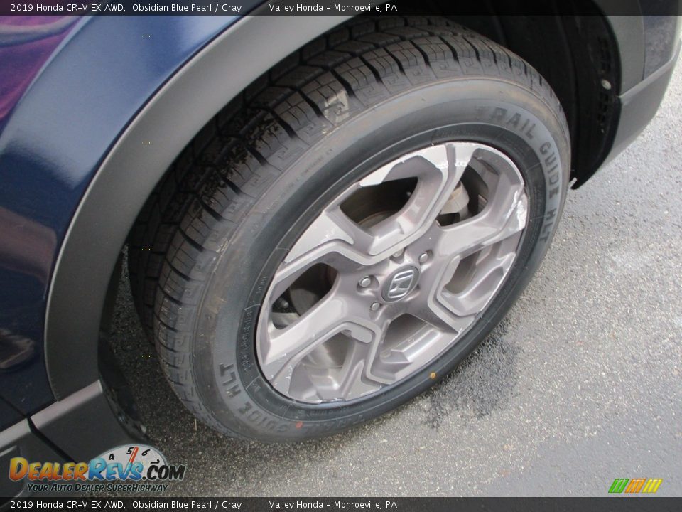 2019 Honda CR-V EX AWD Obsidian Blue Pearl / Gray Photo #6