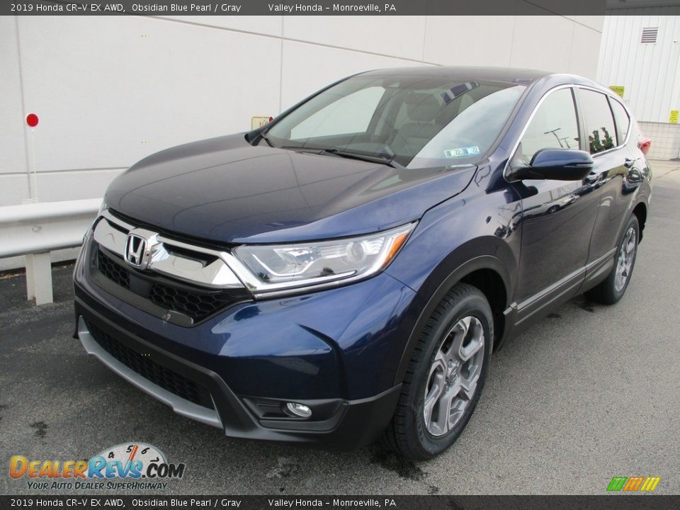 2019 Honda CR-V EX AWD Obsidian Blue Pearl / Gray Photo #9