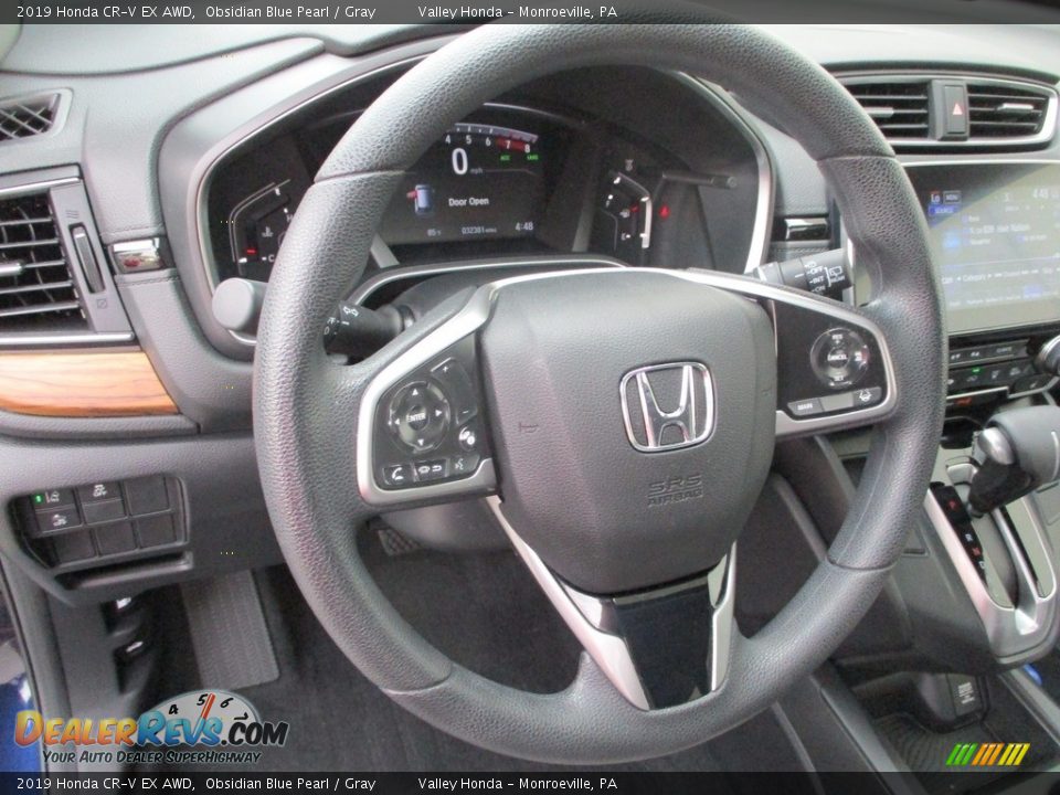 2019 Honda CR-V EX AWD Obsidian Blue Pearl / Gray Photo #14